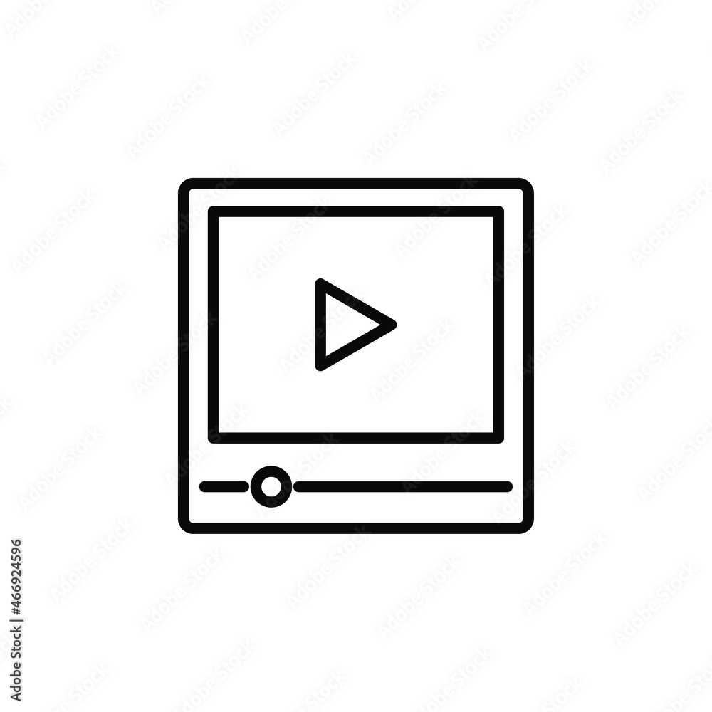 Video, media player line icon design concept Video, media player line icon design concept