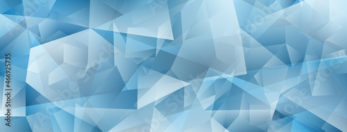 Abstract crystal background with highlights and refracting of light in light blue colors