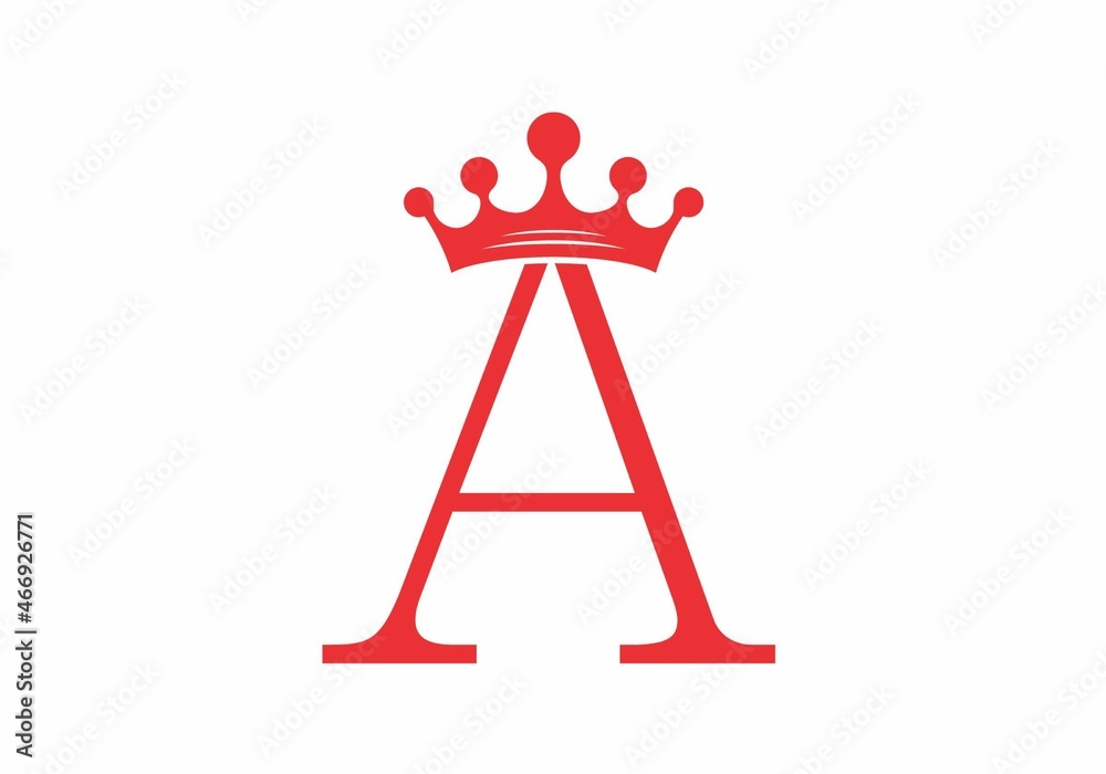 Letter A with crown shape Letter A with crown shape