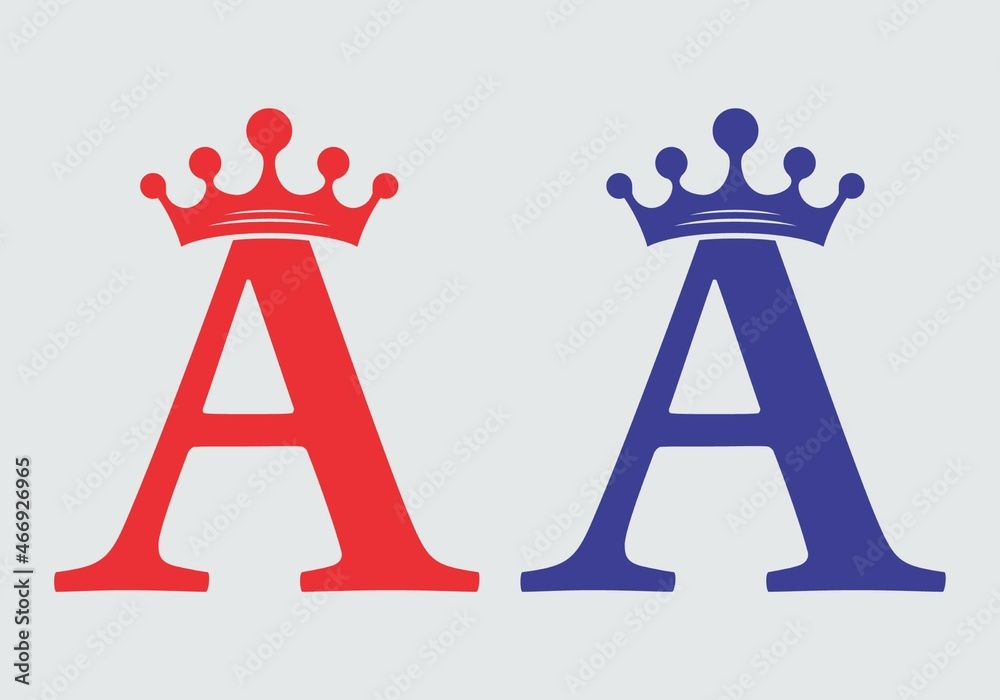 Letter A with crown shape Letter A with crown shape