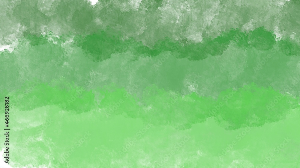 Obraz premium Green abstract watercolor background with space. Hand painted wallpaper art.