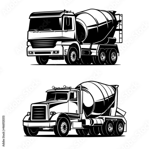 truck cemente mixer concrete illustration