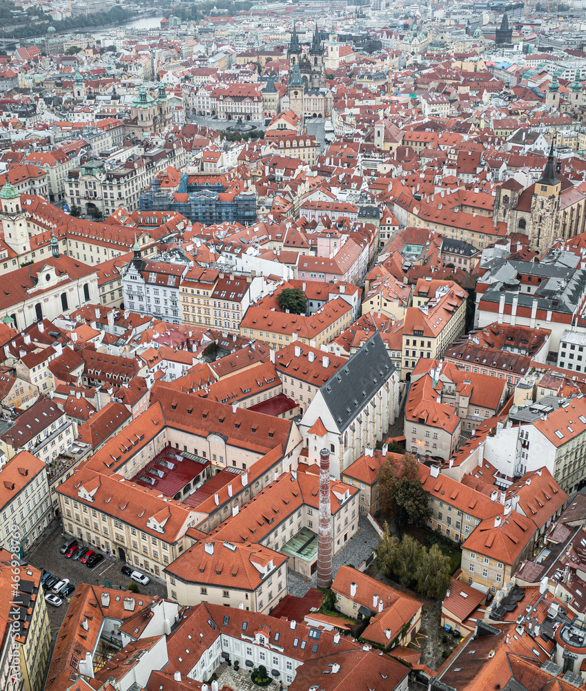Aerial view of Prague.