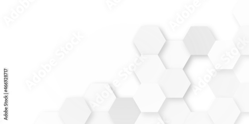 hexagon concept design abstract technology background vector EPS, Abstract white hexagon concept background, soft white background.	