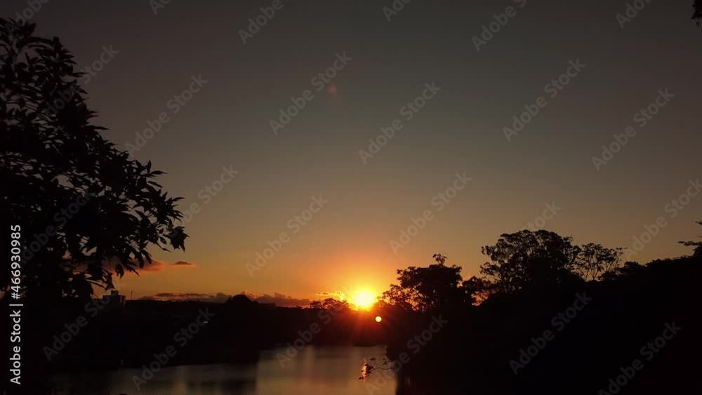 Sunset, drone in aerial motion showing a wonderful sunset and its silhouettes in Brazil, low key video. 4k Sunset, drone in aerial motion showing a wonderful sunset and its silhouettes in Brazil, low key video. 4k