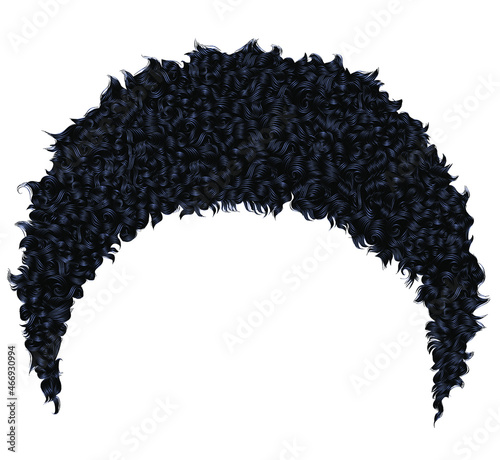 trendy curly african short black  hair  .
 realistic  3d . fashion beauty style.afro