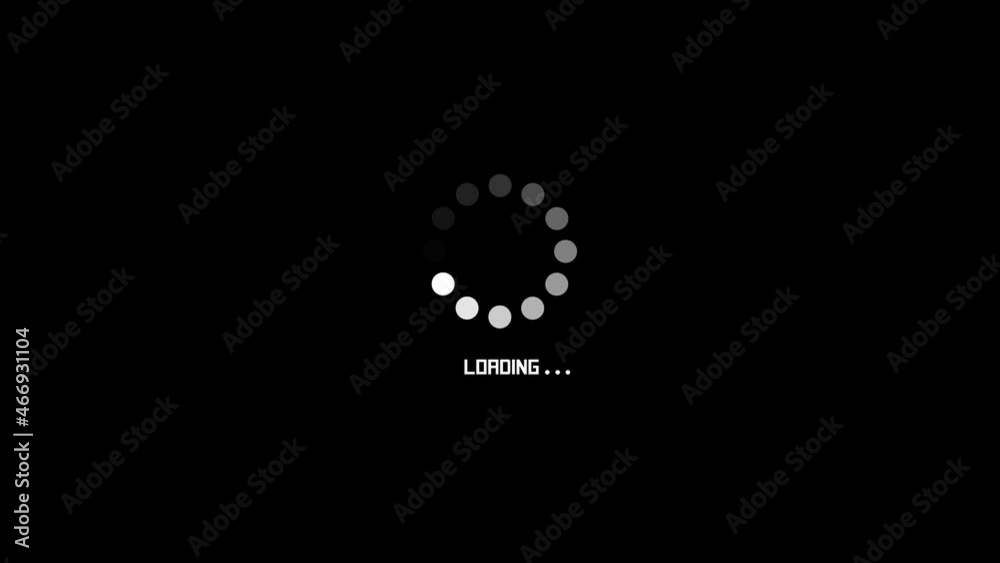 Loading screen animation - Animated spinning wheel icon with text and alpha background.
