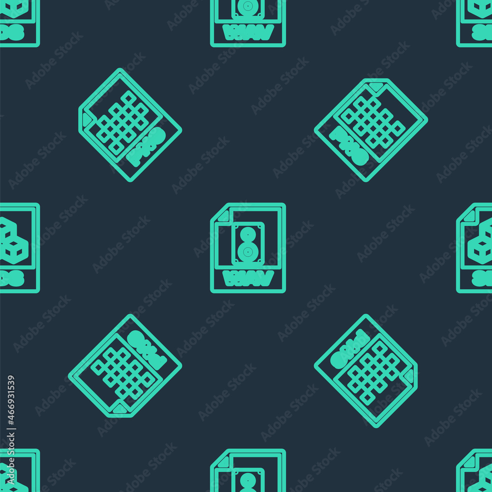 Set line WAV file document, PNG and 3DS on seamless pattern. Vector Set line WAV file document, PNG and 3DS on seamless pattern. Vector