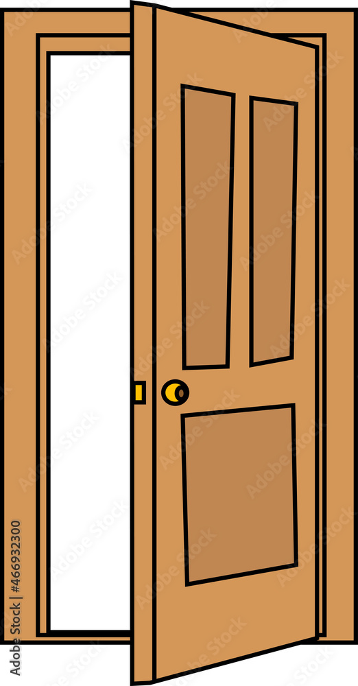 半開きのドアのイラスト Stock Vector Adobe Stock