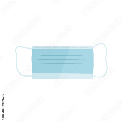 Face blue mask, medical protection against virus and dust allergen vector illustration. Realistic protective hygiene mask to care, protect health isolated on white