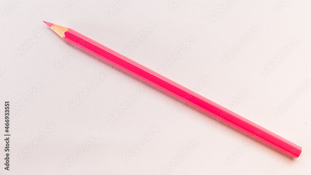 Colour pencils pink on a white background. concept art design copy space school and office. Colour pencils pink on a white background. concept art design copy space school and office.