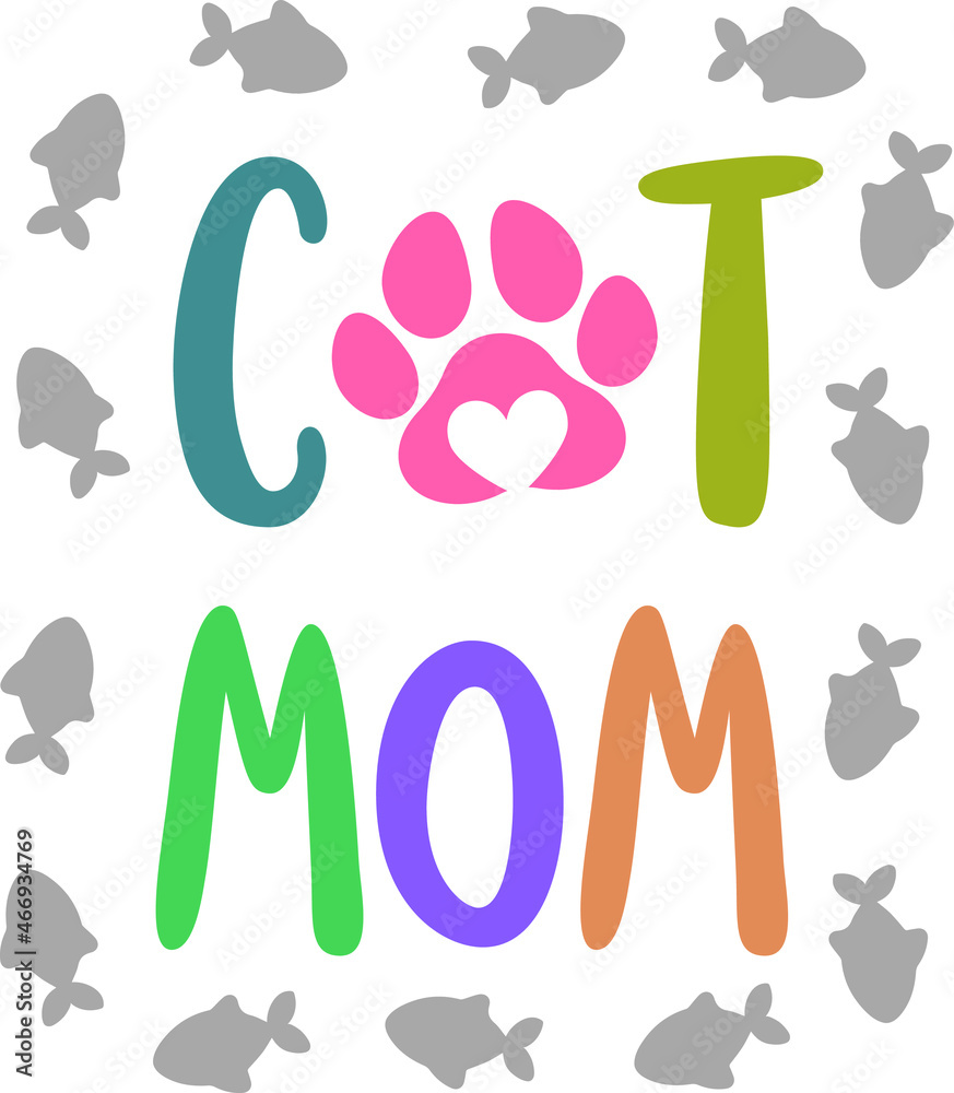 Cat Mom Vector Illustration set on white background. Perfect for any Cat project or theme. Suitable for web design, print, Perfectly suited for traditional media and web. Great for crafters and graphi Cat Mom Vector Illustration set on white background. Perfect for any Cat project or theme. Suitable for web design, print, Perfectly suited for traditional media and web. Great for crafters and graphi