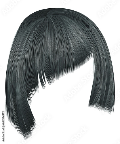 trendy hairs gray  colors .
Asymmetrical kare with oblique bangs . beauty fashion