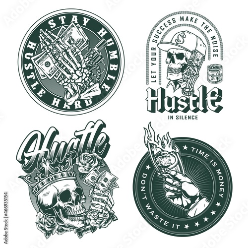 Money monochrome vintage labels