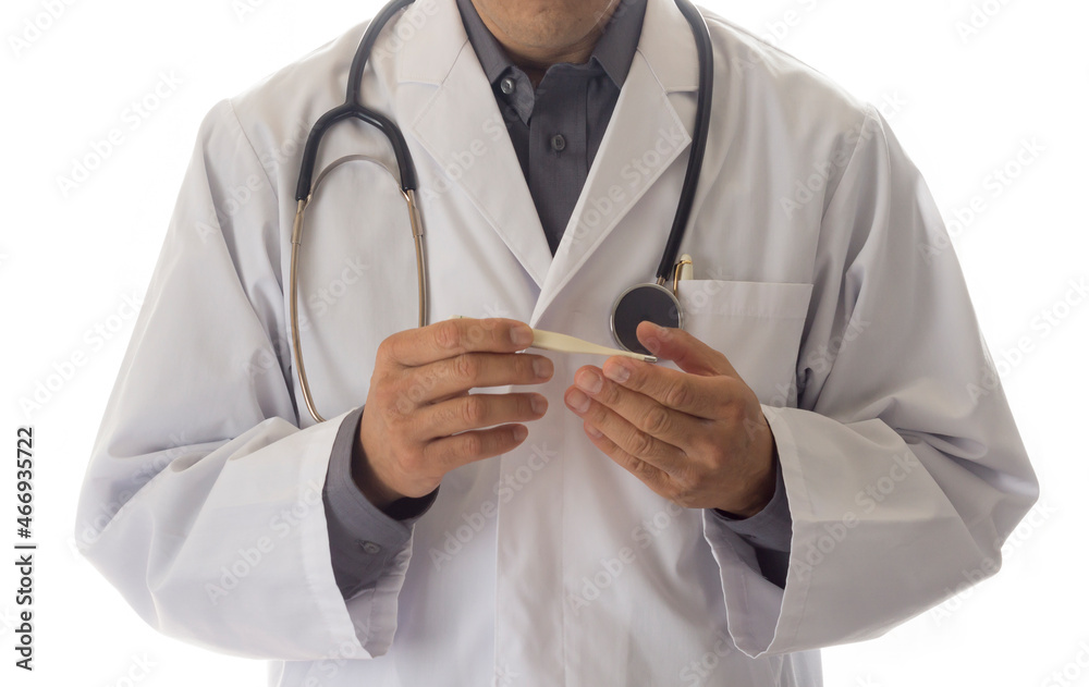 A hand of a doctor holding a thermometer . Health Professional holding a thermometer. A hand of a doctor holding a thermometer . Health Professional holding a thermometer.