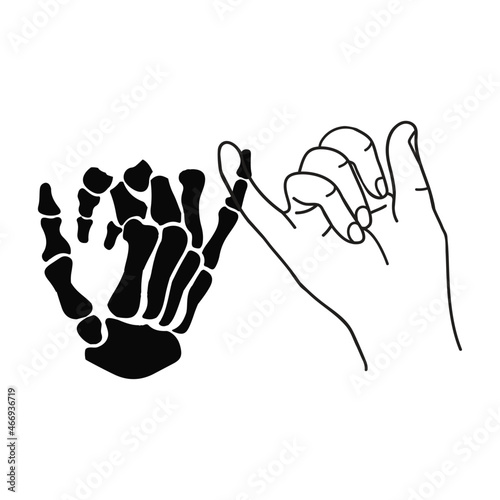 Pinky Promise  outline sign vector