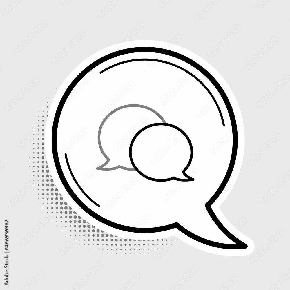 Line Speech bubble chat icon isolated on grey background. Message icon. Communication or comment chat symbol. Colorful outline concept. Vector Line Speech bubble chat icon isolated on grey background. Message icon. Communication or comment chat symbol. Colorful outline concept. Vector