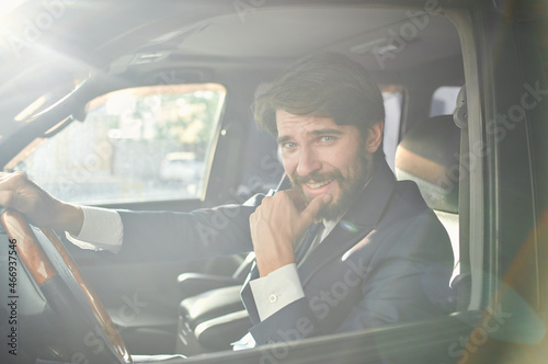 bearded man Driving a car trip luxury lifestyle self confidence © SHOTPRIME STUDIO
