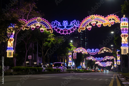 deepavali lights along street