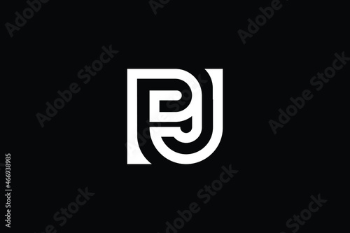 PJ logo letter design on luxury background. JP logo monogram initials letter concept. PJ icon logo design. JP elegant and Professional letter icon design on black background. J P PJ JP