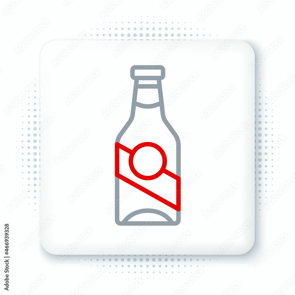 Line Beer bottle icon isolated on white background. Colorful outline concept. Vector Line Beer bottle icon isolated on white background. Colorful outline concept. Vector