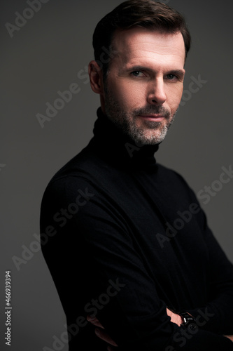 Portrait of handsome man at the studio shot