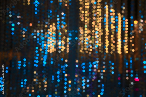 Blurry Christmas lights out of focus background.