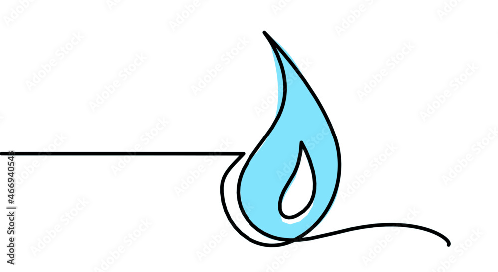 Abstract blue drop as line drawing on white background. Vector Abstract blue drop as line drawing on white background. Vector