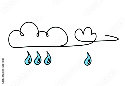 Abstract blue drop as line drawing on white background. Vector