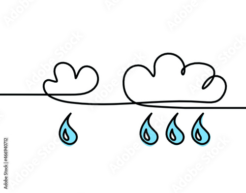 Abstract blue drop as line drawing on white background. Vector