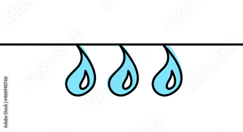 Abstract blue drop as line drawing on white background. Vector