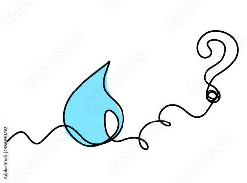 Abstract blue drop as line drawing on white background. Vector