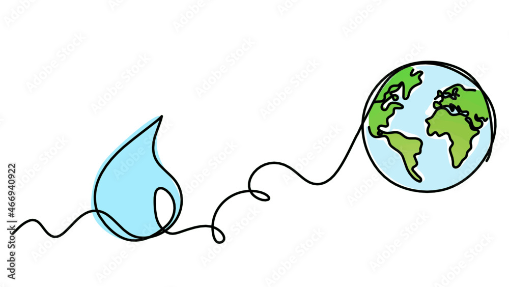 Abstract blue drop as line drawing on white background. Vector Abstract blue drop as line drawing on white background. Vector