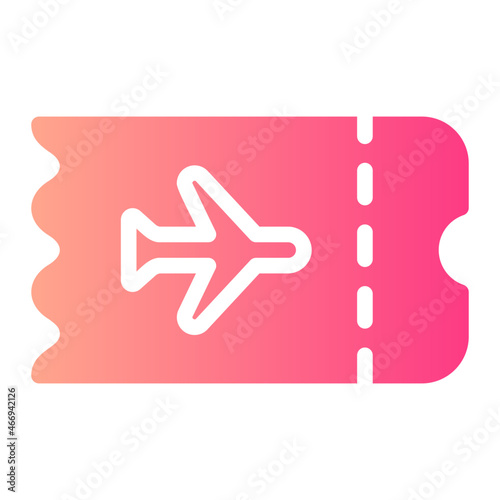 airplane ticket gradient icon
