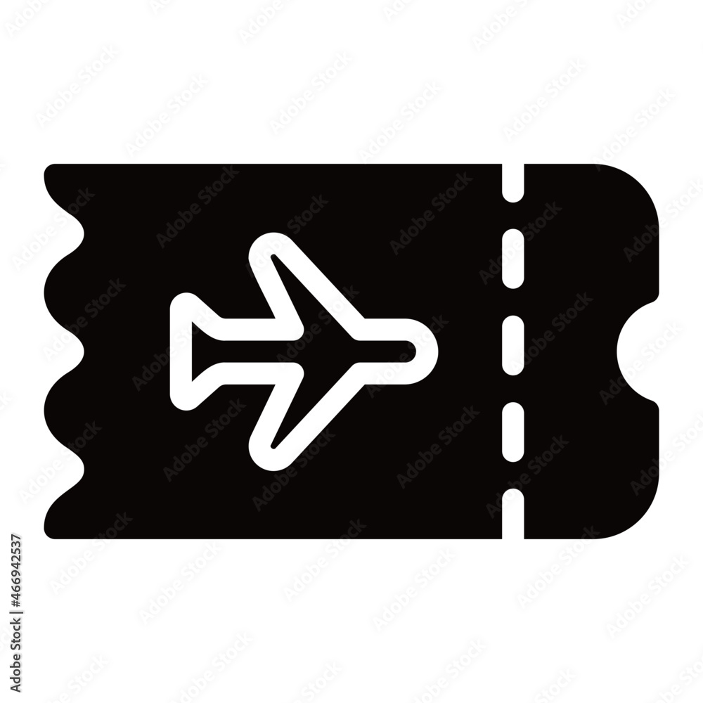 airplane ticket glyph icon
