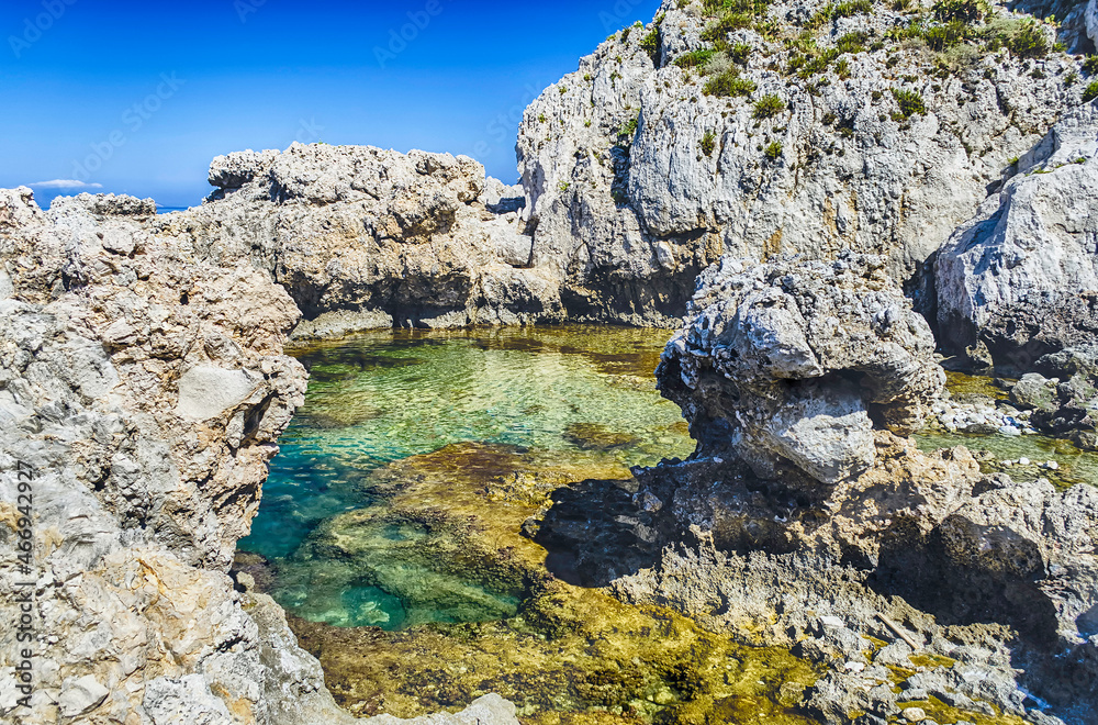 Mediterranean beach in Milazzo, Sicily, Italy