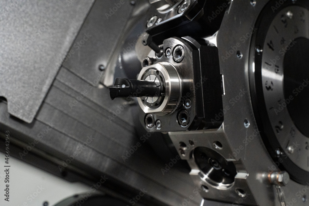 Fototapeta premium motorized drill in a cnc lathe