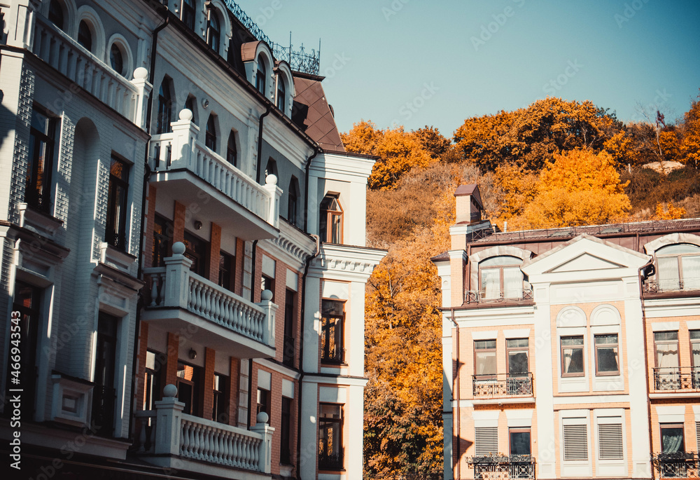 Naklejka premium Beautiful architecture in the city of Kiev in Autumn