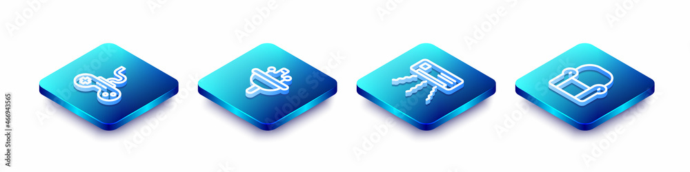 Set Isometric line Gamepad, Washbasin, Air conditioner and Armchair icon. Vector Set Isometric line Gamepad, Washbasin, Air conditioner and Armchair icon. Vector