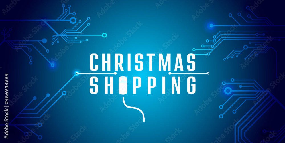Christmas shopping Text illustration