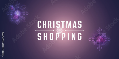 Christmas shopping Text illustration