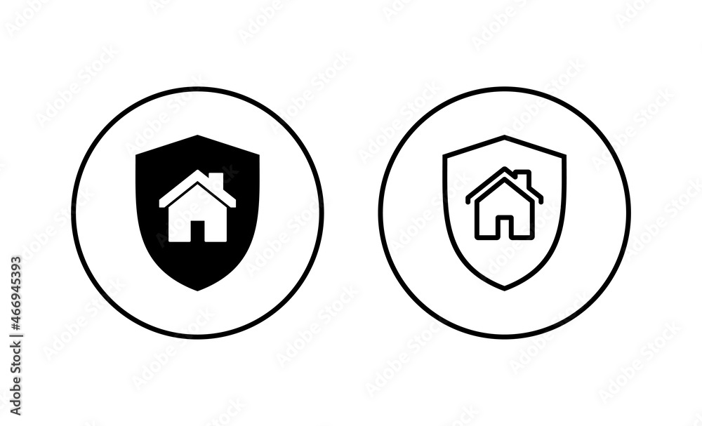 house insurance icons set. house protection sign and symbol house insurance icons set. house protection sign and symbol