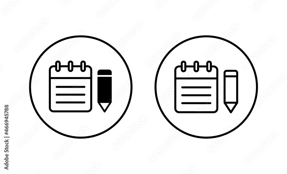 Note icons set. notepad sign and symbol Note icons set. notepad sign and symbol