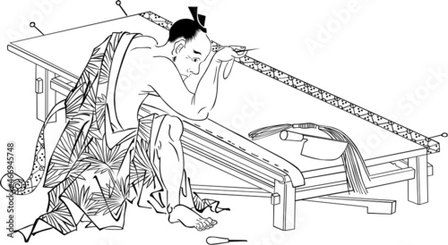 浮世絵　たたみ職人　その1