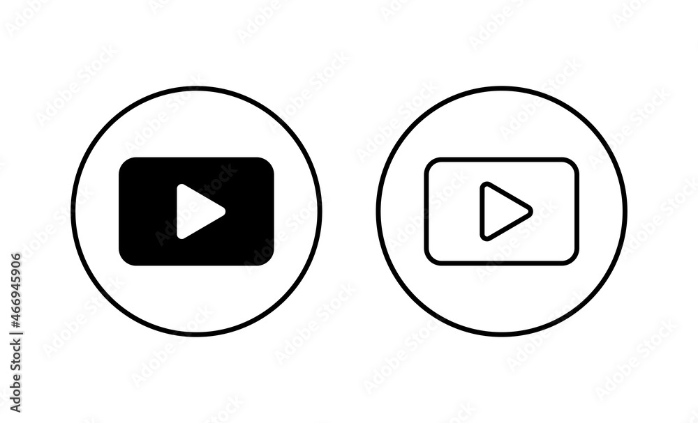 Play Icons set. Play button sign and symbol Play Icons set. Play button sign and symbol