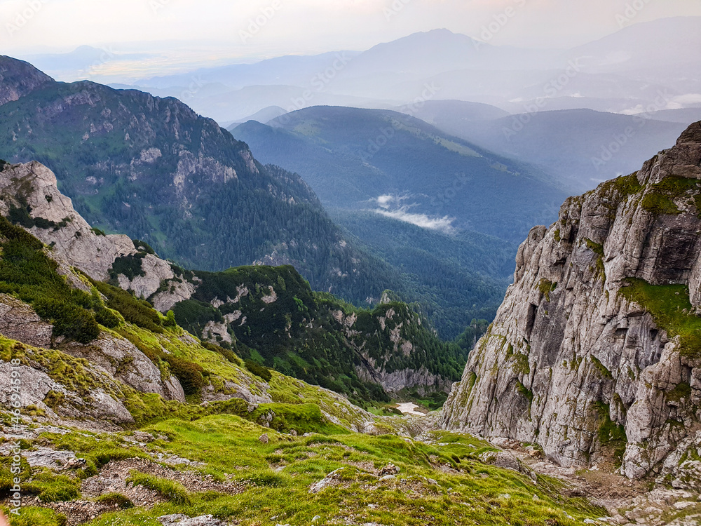 landscape in the mountains, Costila Valley, Bucegi Mountains, Romania 