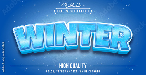 Editable text style effect - Winter text style theme.
