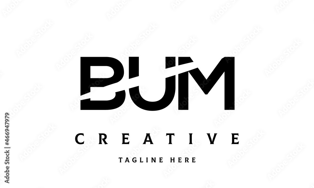 BUM creative cut three latter logo