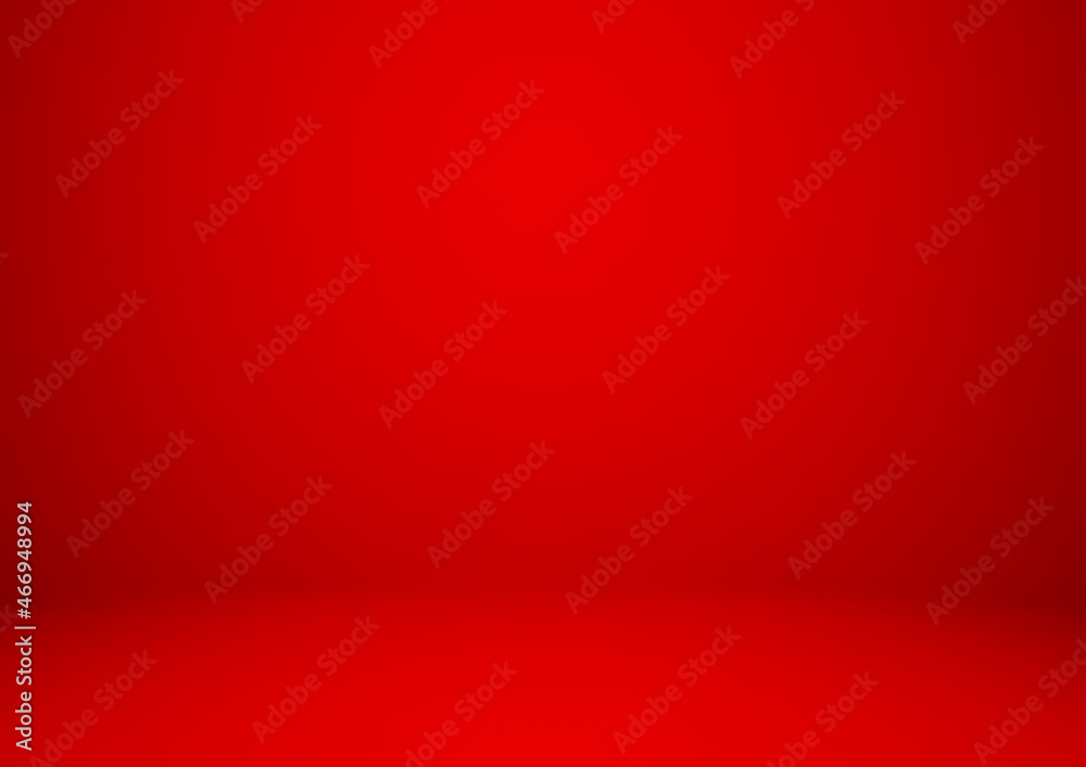 Empty red studio room, used as background for display your products