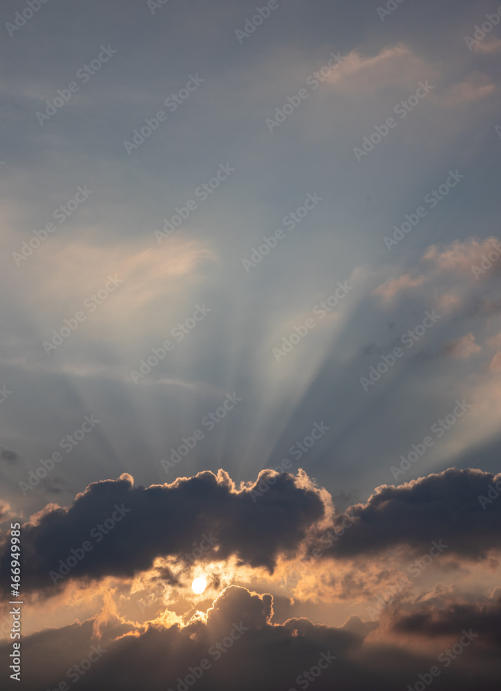 sky and clouds in sunshine at sunset. sky and clouds in sunshine at sunset.